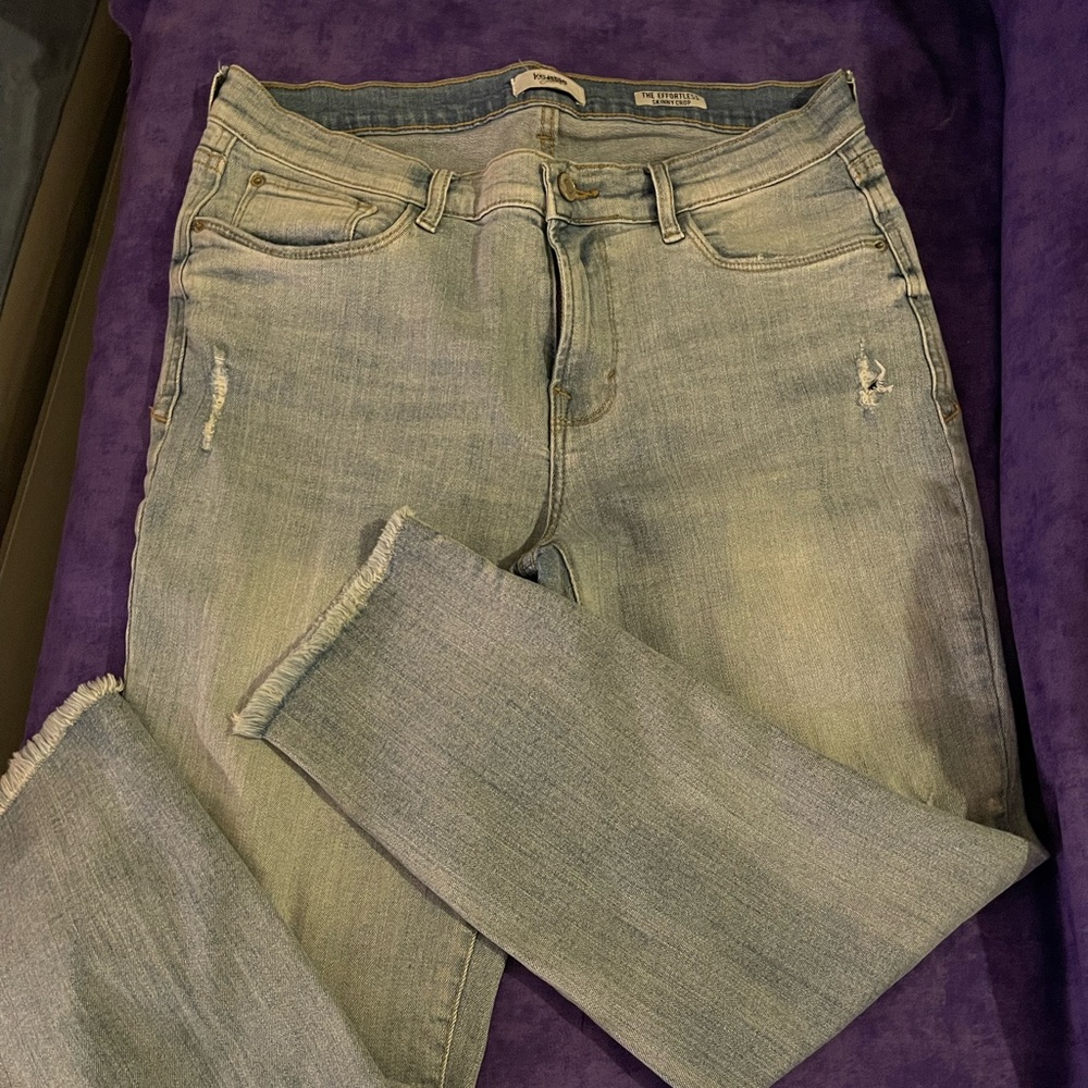 Kenzie size ten light distressed boot cut/skinny jean